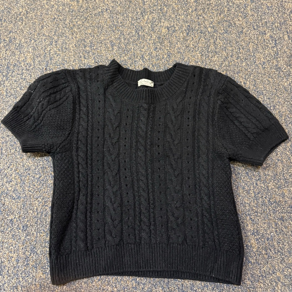 Free People Black Knit Shirt